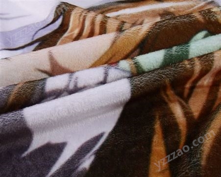 义彩 法兰绒毛毯 优点舒适柔软 颜色蓝色 来图定制 可加logo