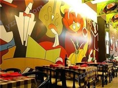 西餐厅墙绘QH-41 酒吧墙体涂鸦彩绘定制 报价合理