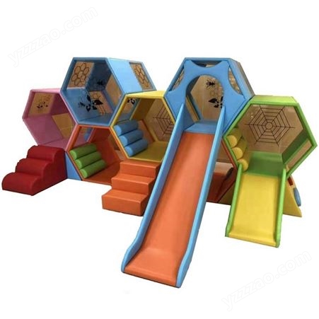 幼儿园早教软体组合蜂巢滑梯儿童攀爬体能训练体适能亲子感统训练