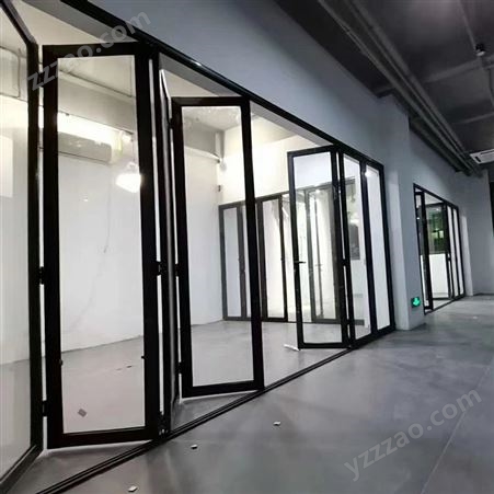 w0063铝框玻璃门 折叠隔断 商铺户外重型折叠门 按需定制 晨宇馨w0063