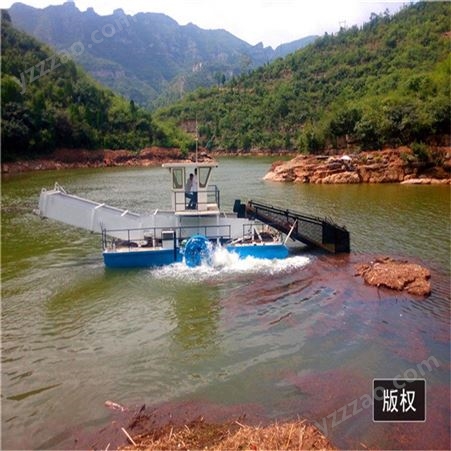 蓝藻浒苔打捞船 操作简单 支持定制 浮萍收集设备 水面水草机