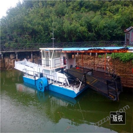 蓝藻浒苔打捞船 操作简单 支持定制 浮萍收集设备 水面水草机