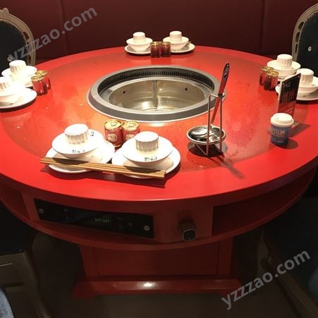 鑫韵峰 火锅店火锅桌大理石电磁用餐台桌