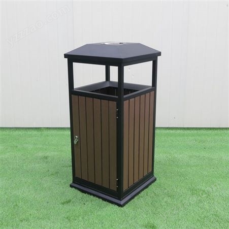 HBW07海乐飞 防腐木果皮箱 公园木质垃圾箱 户外环卫景观垃圾桶 单桶