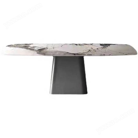 意式岩板餐桌 北欧轻奢长方形奢石/大理石饭桌 JJ069