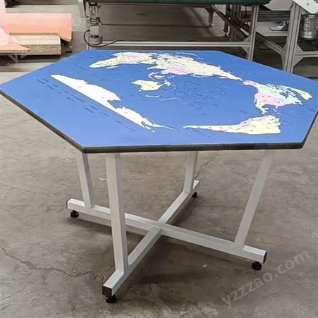 地理室 科学实训室铝木六边桌 综合教室桌椅定制
