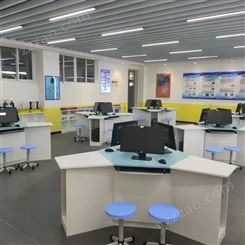 六人电脑桌 创客教室用六角桌 拼接组合桌子定做 颜色可选