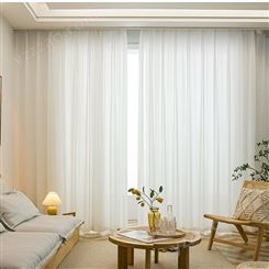 現代簡約加厚純色防刮透光不透人幻影紗酒店別墅工程定制窗紗窗簾