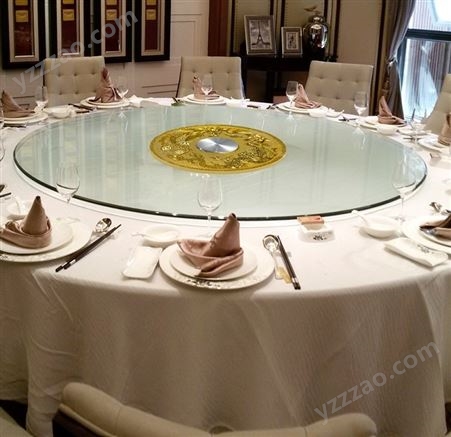 餐桌转盘 家用玻璃转台 酒店大圆桌旋转餐台圆台面钢化