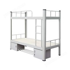 批发双层上下铁床带书桌 折叠上下铺铁架子床 三人高低公寓床生产厂家