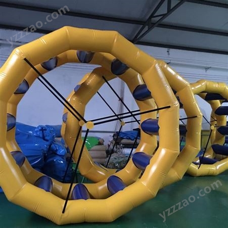 天津华津气模厂生产销售水上漂浮物 充气跑步机 水上充气玩具0.9mm夹网布生产