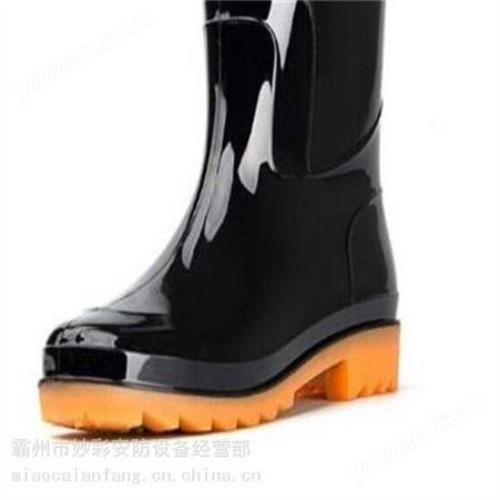 加绒消防高腰男式雨鞋防雨加大码雨靴矿工工地保暖鞋