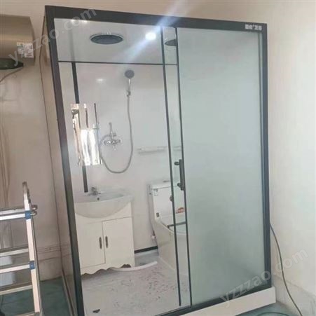 集成卫浴整体淋浴房带马桶一体式卫生间可移动家用隔断玻璃浴房