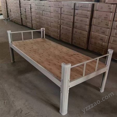 陕西工地救急救灾床铺 型材钢管组装 简易折叠木板床