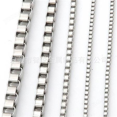 不锈钢盒仔链条通用半成品钛钢材质方形链子批量来样订购在线接单