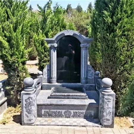 恩福 殡葬一站式服务 中式传统青石雕刻石碑 墓地陵园刻字墓碑