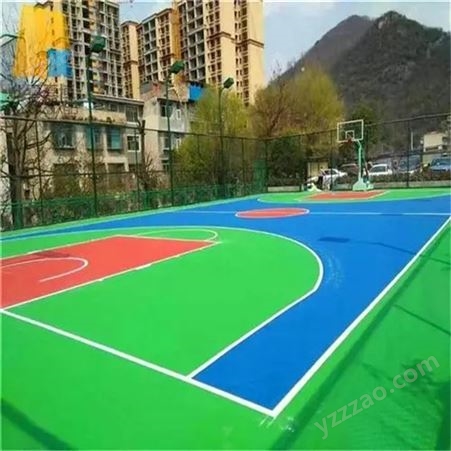 中小学室外8mm厚硅pu塑胶地面 篮球场 亿盛教学全国施工
