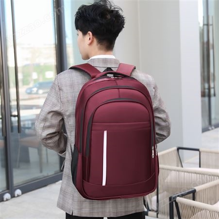 电脑包商务通勤可印定制LOGO大容量日韩简约双肩背包时尚学生书包