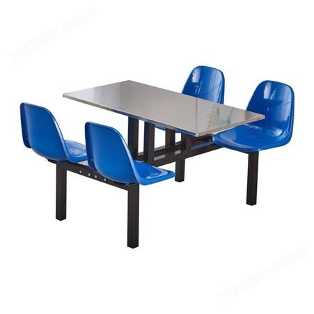 不锈钢食堂餐桌椅学校学生员工饭堂工厂组合 4人6人8人连体快餐桌