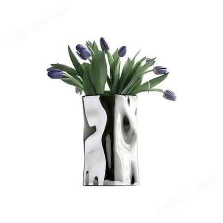 欧式轻奢不锈钢花瓶摆件客厅插花现代简约ins风装饰品花器加工